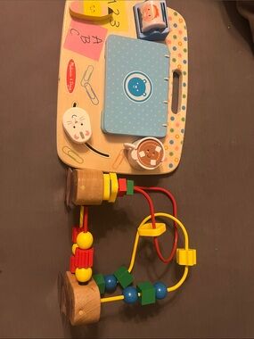 Melissa & Doug Wooden work & Play desktop and First Bead Maze